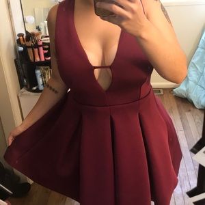 Burgundy mini dress
